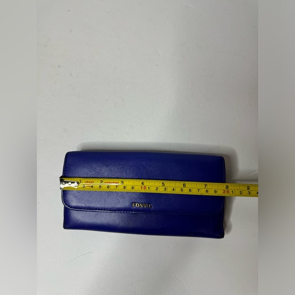 FOSSIL MEMOIR DEEP VIOLET FLAP CHECKBOOK CLUTCH PURSE WALLET - Picture 9 of 10